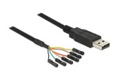 Netværksadapter (netkort, printserver mv.) - DeLOCK Converter USB 2.0 > Serial-TTL 6 pin pin header connector individually 1.8 m (3.3 V) - 83787