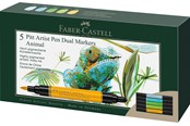 Skrive- og Tegneværktøjer - Faber-Castell Pitt Artist Dual marker Animals box of 5 - 162008