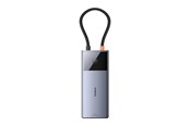 USB hub - Baseus Hub 6in1 Metal Gleam 2 Series USB-C to 2xUSB 3.0 +USB-C + HDMI + USB-C PD + Ethernet RJ45 USB hub - Grå - B00061802813-00
