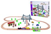 Trælegetøj - Eichhorn Train Train Set with Bridge - 100006204