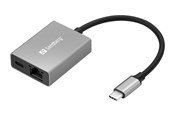 Netværksadapter (netkort, printserver mv.) - Sandberg USB-C Gigabit Network Adapter (with PD) - 136-60