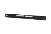 Netværkstilbehør - Tripp Lite 12-Port Cat6 Cat5 Patch Panel 568B 110 Punch Down Rackmount RJ45 1URM TAA - patch panel - 1U - 19" - N252-012