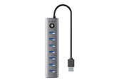 USB hub - ORICO CL7U USB-C to 7x USB 3.0 Hub Adapter (gray) USB hub - USB 3.0 - 7 ports - Grå - CL7U-U3-10-GY-BP