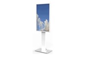 Vægbeslag, AV-Beslag & AV-Møbler - HI-ND Floorstand Glass stand - adjustable - for digital signage LED panel - with casing - white - Max - recommended for 75" - FS7512-5001-01
