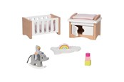 Dukkehus & tilbehør - Goki Wooden Doll Furniture Baby Room 12 pieces. - 51500