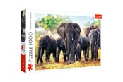 Puslespil - Trefl Puzzle - African elephants (1000 pieces) Floor - TFL10442