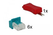 Netværkstilbehør - DeLOCK RJ45 Secure Clip With Plug Set (6-Pack) - 86425