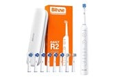 Eltandbørste - Bitvae Eltandbørste Rotary toothbrush with tips set and travel case R2 (white) - R2 White+heads+case
