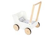 Dukke, bamse og udstyr - Small Foot - Wooden Push Doll Carriage Little Button - 12496