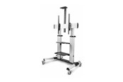 Vægbeslag, AV-Beslag & AV-Møbler - StarTech.com Rolling TV Cart/Stand On Wheels Up to 100inch/220lb Screens cart - for flat panel - black silver - Max 100 kg - recommended for 100" - 1110C-MOBILE-TV-CART