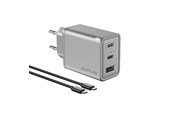 Bærbar Oplader - EcoFlow Rapid - GaN Fast Charger 65W (USB-A & 2x USB-C) + 1m 100w USB-C cable - EFA-65W-GAN-CHARGER-EU