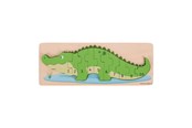 Puslespil - Bigjigs Wooden Counting Puzzle Crocodile 10 pcs. Wood - BJ029