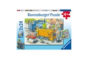 Puslespil - Ravensburger Jigsaw puzzle Garbage truck and Tow truck 2x24 pc Floor - 050963