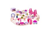 Trælegetøj - Bigjigs Wooden Train Set City - Pink - BJT023