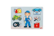 Puslespil - Goki Wooden Stud Puzzle Mechanic 8 pcs. Wood - 57407