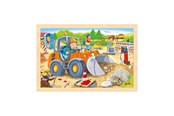 Puslespil - Goki Wooden Jigsaw Puzzle Construction Site 24 pc Wood - 57411