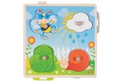 Puslespil - Goki Wooden Background Shape Puzzle Garden 4 pcs. Wood - 57340