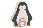 Puslespil - Goki Wooden Puzzle Standing Penguin 2 pcs. Wood - 57333