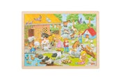 Puslespil - Goki Wooden Jigsaw Puzzle Petting Zoo 48 pcs. Wood - 57685