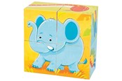 Puslespil - Goki Wooden Block Puzzle Wild Animals 4 pcs. Wood - 57434