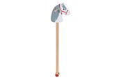 Dukke, bamse og udstyr - Goki Wooden Hobby Horse White with Gray Mane - 53807