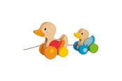 Babylegetøj - Goki Wooden Pull Animal Family Duck - 54879