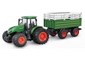 Fjernstyret - Amewi RC Tractor with Livestock Trailer 1:24 RTR Green - 22636