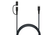 USB kabel - FIXED 2in1 Combo 60W - USB-C <-> USB-C / Lightning - 3m - Sort - FIXDB-CCL3-GR