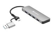 USB hub - Sandberg 4-Port USB Hub USB hub - USB 3.0 - 4 ports - Sølv - 136-63