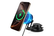 Mobil - Adaptere & Opladere - Spigen OneTap Pro 4 MagSafe Car Mount Charger - black - Wireless / Dashboard / Windshield - ACP08544