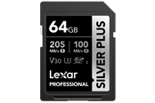 Hukommelseskort - Lexar Professional SILVER PLUS SDXC - 205MB/s - 64GB - LSDSIPL064G-BNNNG