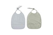 Baby Udstyr - Filibabba Hagesmæk m. bindebånd 2-pak - Pearl Blue + Desert Sage - FI-03339