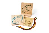 Babylegetøj - Bigjigs Threading on Number Dinosaur Wood - 34048