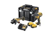 Værktøj - Dewalt DCK2020P2T-QW 18V XR Carbonless Combi set with drill angle grinder 2x5Ah batteries charger and TSTAK - DCK2020P2T-QW