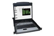Skærm - 19" Tripp Lite 16-Port Rack Console KVM Switch 19" LCD PS2/USB Cables 1U - KVM console - 19" - B020-U16-19-K