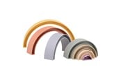 Babylegetøj - Johntoy Happy World Plastic Stack Rainbow - 22289