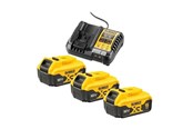 Akku & Lader - Dewalt DCB1104P3-QW 18V XR 5Ah Triple Battery Starter Kit - DCB1104P3-QW