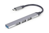 USB hub - Gembird - hub - USB Type-C silver - 4 ports USB hub - 4 ports - Sølv - UHB-CM-U3P1U2P3-03