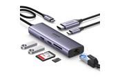 USB hub - UGREEN Usb-C Multifunction Adapter With Ethernet Interface USB hub - 7 ports - Sølv - 60515-UG