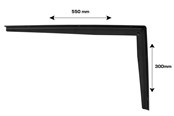 Beslag & hængsler - Home>it table support with T-profile 30 x 55 cm matt black - 16325