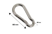 Beslag & hængsler - Home>it fireman's carabiner Ø8 x 80 mm stainless steel 2 pcs. - 20467