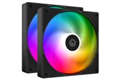 Kabinet Køler - ID-Cooling AS-140-ARGB-K (2-pack) - Kabinet køler - 140mm - Sort med RGB LED lys - 25 dBA - AS-140-ARGB-K DUET