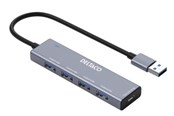 USB hub - Deltaco USB-A hub - 4x USB-A Female USB hub - USB 3.0 - 4 ports - Sølv - UH-738