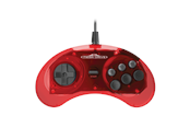 Spil tilbehør - Retro-Bit Crimson Red - Wired Controller - Sega Mega Drive - 849172017399