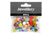 Kreativt Legetøj - Creativ Company Glass Beads Various Round Oval Circle 60 grams - 684250