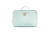 Anden personlig pleje - Gillian Jones 2-Rums Traincase - Ocean Quiltet nylon - 10007-14
