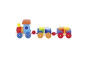 Trælegetøj - Goki - Rubber Wooden Block Train Mumbai 7 pieces. - 53839