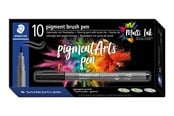Skrive- og Tegneværktøjer - Staedtler BRUSH PIGMENT PEN, ÆSKE 10 STK, ORANGE - 371-4