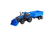 Legetøjsbil - Cavallino Toys Cavallino Tractor with Loader and Trailer Dump Truck Blue Scale 1:32 - 1255FM04