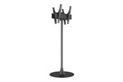 Vægbeslag, AV-Beslag & AV-Møbler - Multibrackets M stand - for 2 flat panels - single pole floorbase round B2B - black - Max 100 kg - recommended for 65" - 7350022738232